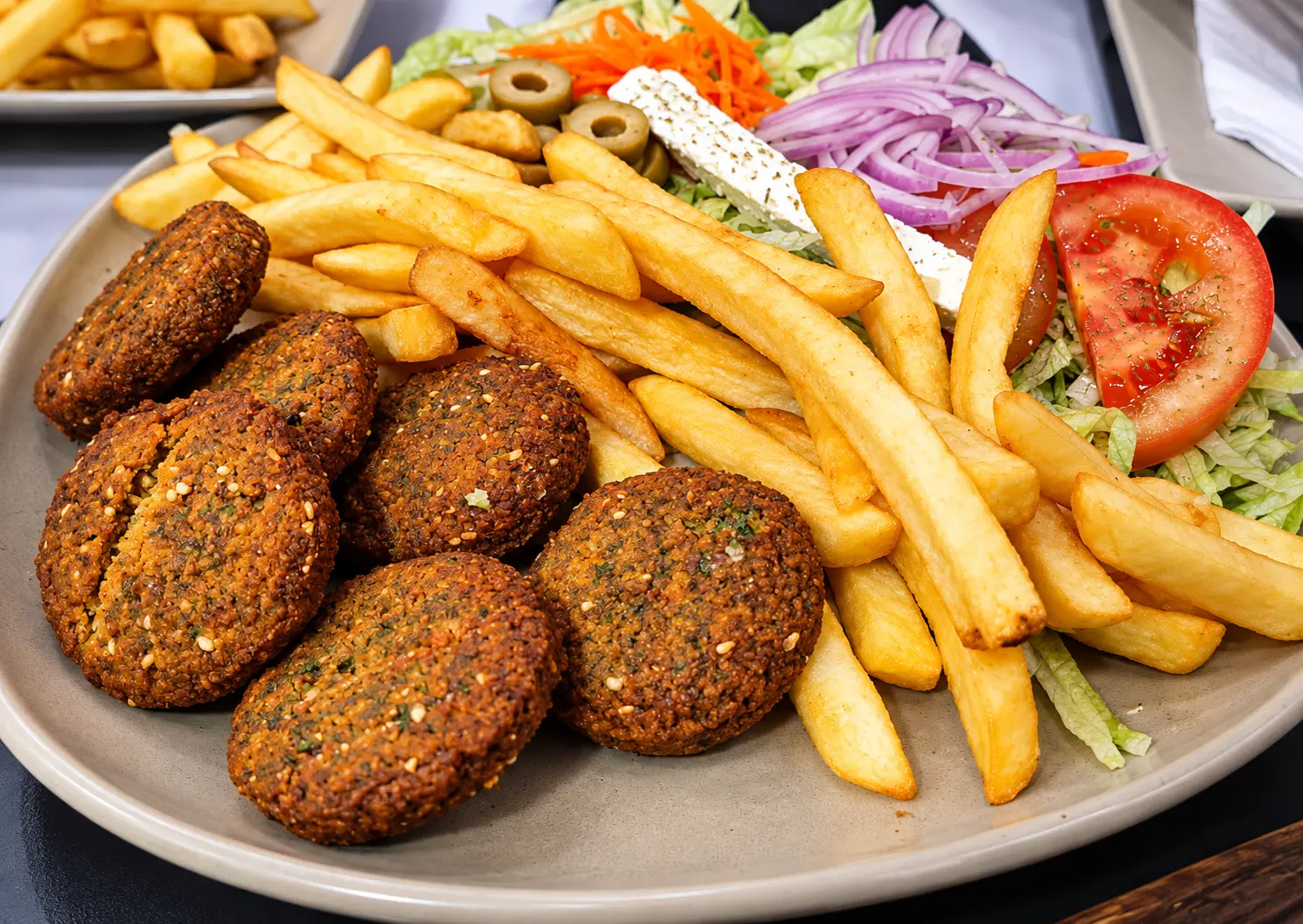 Plato de falafel
